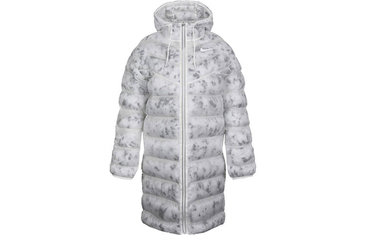 Nike Nike Puffer Jackets Women's Mountain Peak White Hooded Moderate Puffer Shirt Jacket