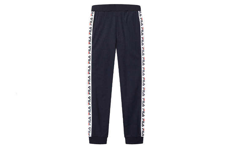 FILA Knitted Sweatpants Women's Blue Moderate Straight Fit Pants