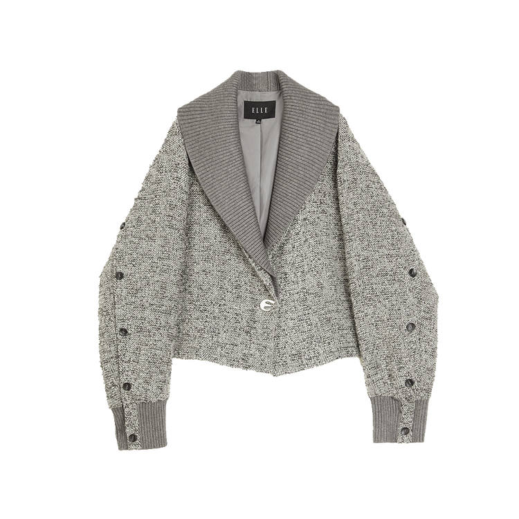 ELLE ELLE Cropped Coat Women's Medium Gray