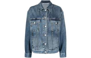 PALM ANGELS Palms Sunrise Denim Jkt Over Shirt Blue