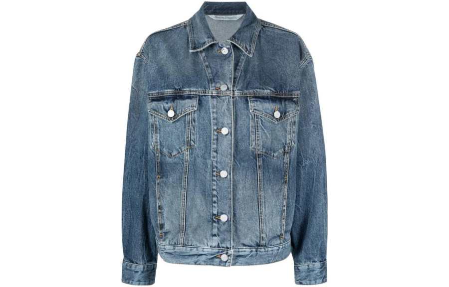 PALM ANGELS Palms Sunrise Denim Jkt Over Shirt Blue