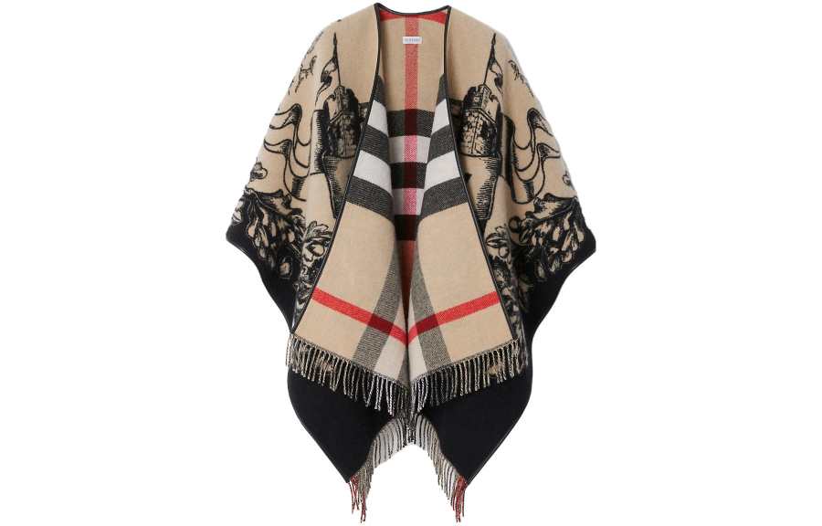 Burberry Equestrian Knight wool cape
