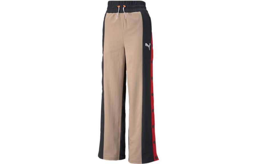 PUMA Casual Pants Women's Khaki Moderate Wide Leg Pants
