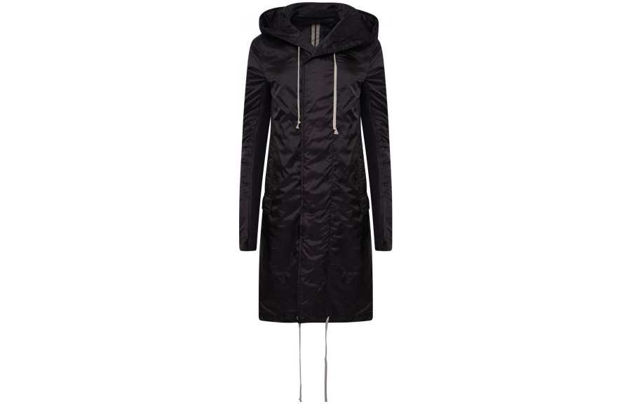 RICK OWENS Parka Coats Women's Black Hooded Moderate