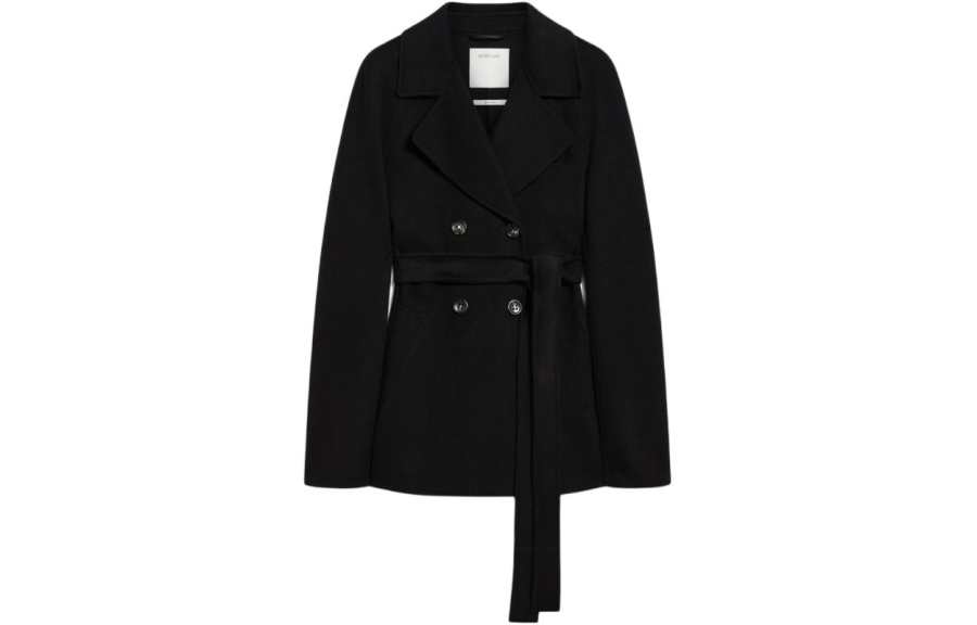 SportMax SportMa Ella Collection Cashmere Blend Robe Style Jacket Coat Women's Black