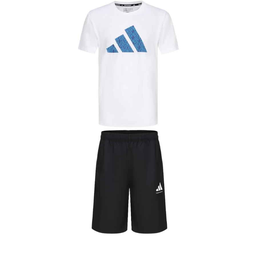 Adidas Adidas Taekwondo Casual Sportswear Unisex Set White Blue+Black