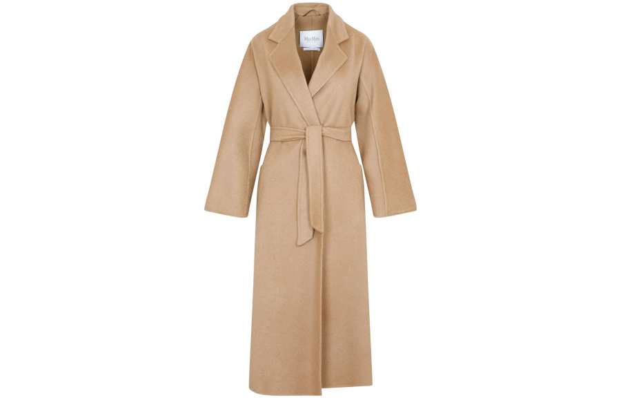 MaxMara Coats Women's Khaki Lapel Moderate Straight Fit