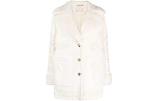 ERMANNO SCERVINO Floral embroidered Leather Coat