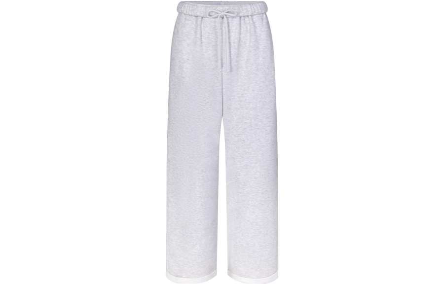 Skims COTTON FLEECE CLASSIC STRAIGHT LEG PANT Casual Pants Women's LIGHT HEATHER GREY/Light Heather Gray