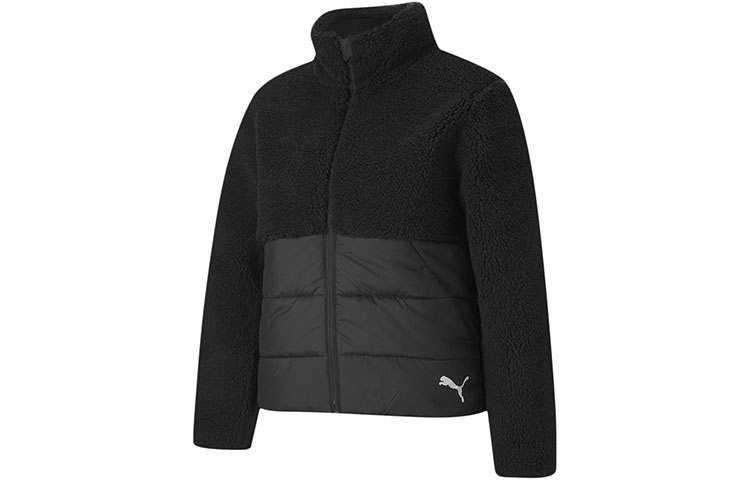 PUMA Sherpa Hybrid Velvet Jackets Women's Black Stand Collar Moderate