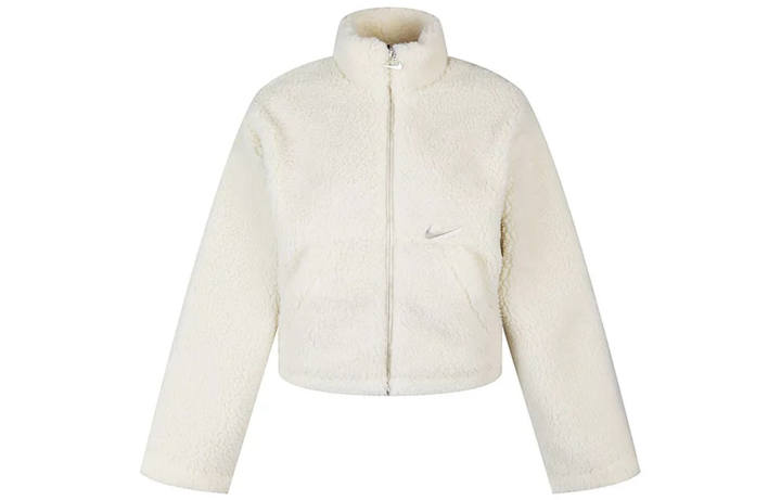 Nike Nike Velvet Jackets Women's White Stand Collar Moderate