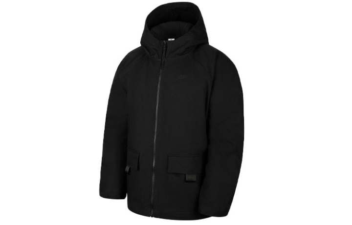 Nike Nike Solid Color Hooded Loose Fit Puffer Jacket Women's Black