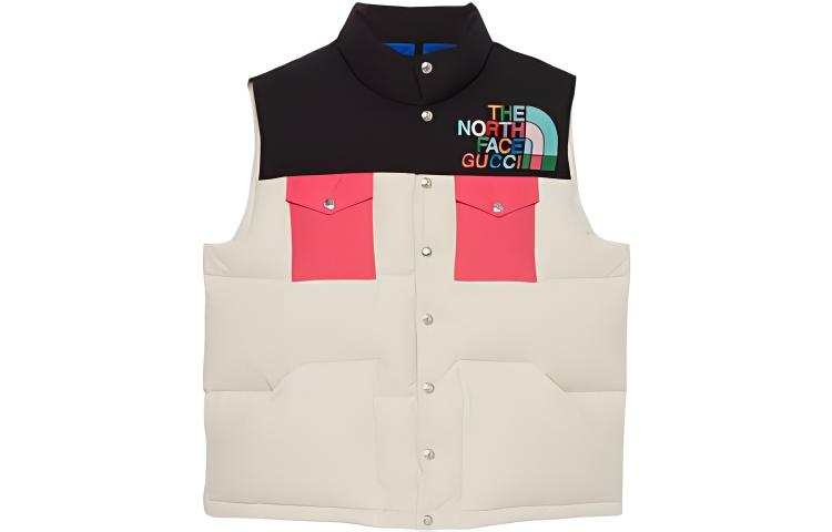 GUCCI X THE NORTH FACE Down Vests Women's Ivory White Stand Collar Moderate