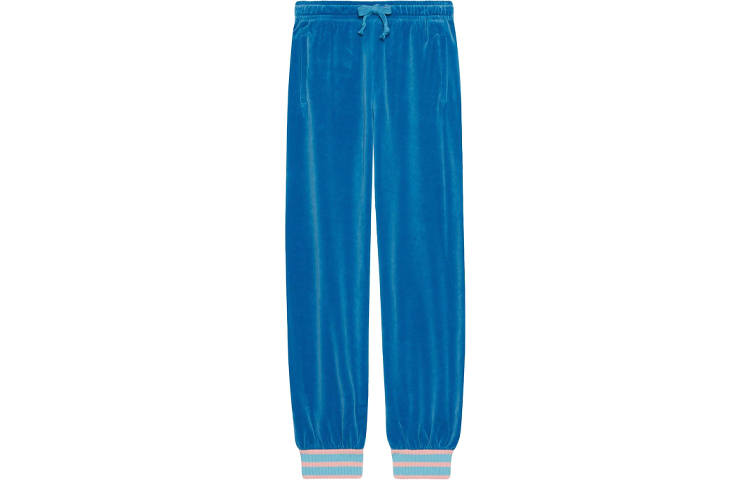 GUCCI GUCCI Chenille Knit Joggers Blue