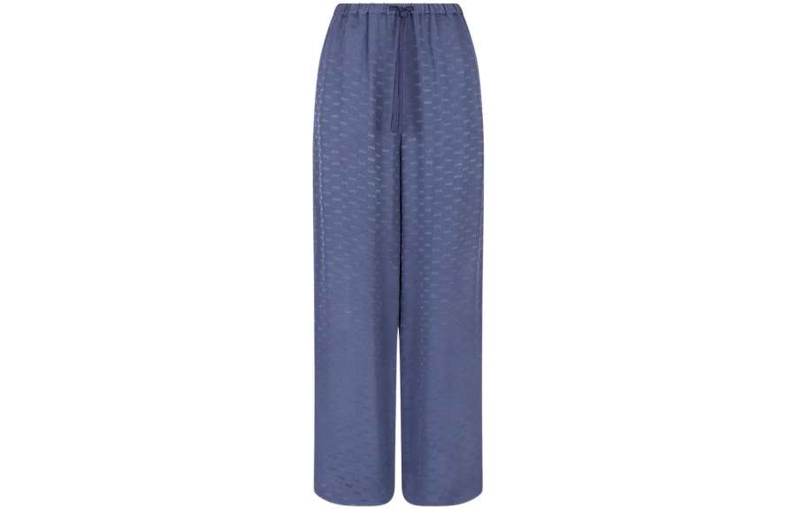 EMPORIO ARMANI Knitted Sweatpants Women's Blue Moderate Slim Fit Pants