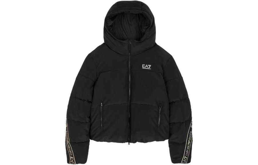 EMPORIO ARMANI EA7 SS24 Puffer Jacket Women's Black