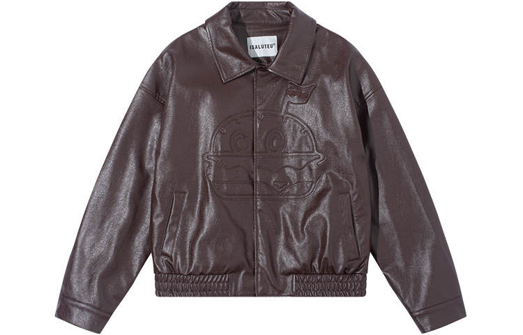 ISaluteU Leather Jackets Women's Square Collar Thickened And Fleece Lined Other