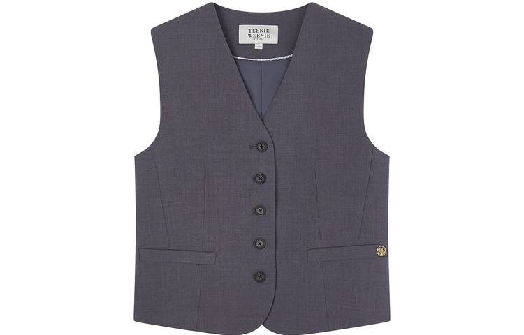 Teenie Weenie Vests Women's Medium Gray V Neck Moderate Other