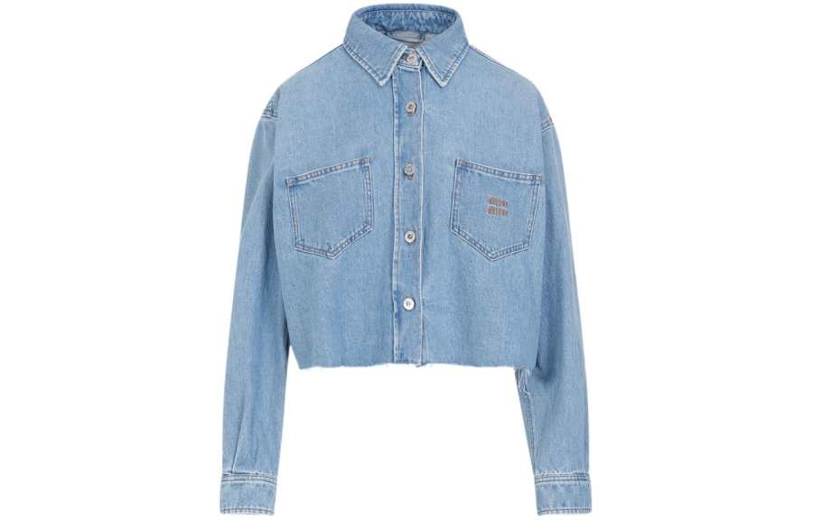 MIU MIU MIU MIU Logo embroidered Denim Jacket