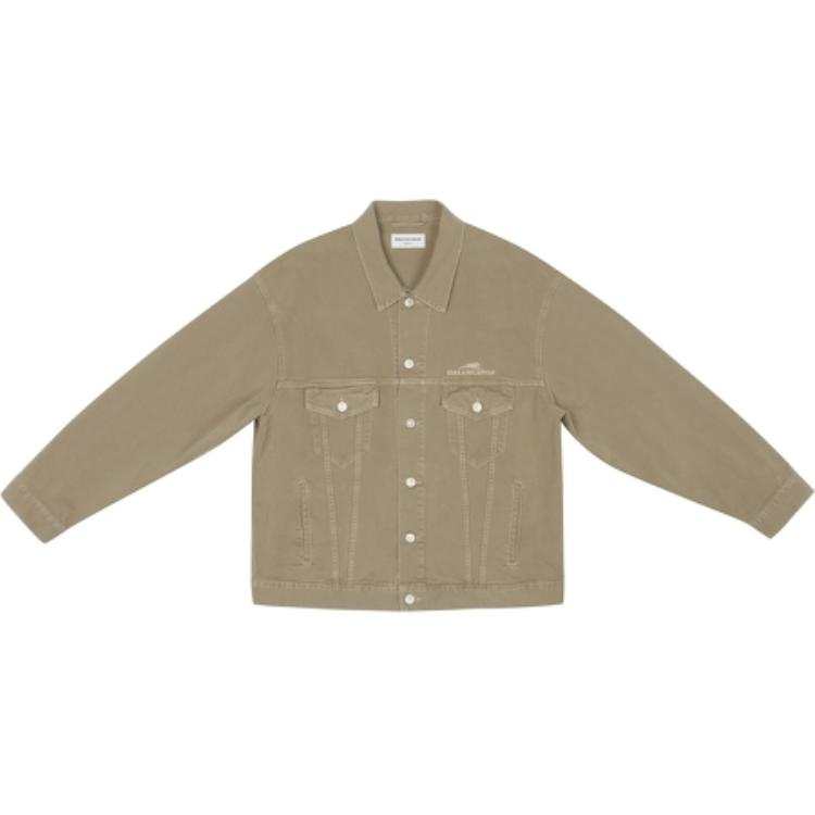 Balenciaga Denim Jacket Loose Fit Women's Beige