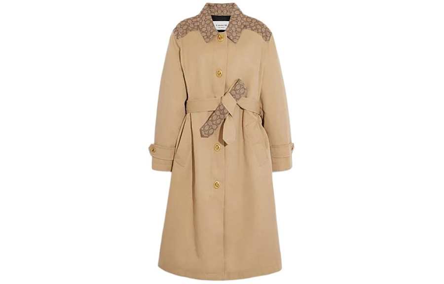 COACH SS24 Trench Coat Women's Classic Khaki