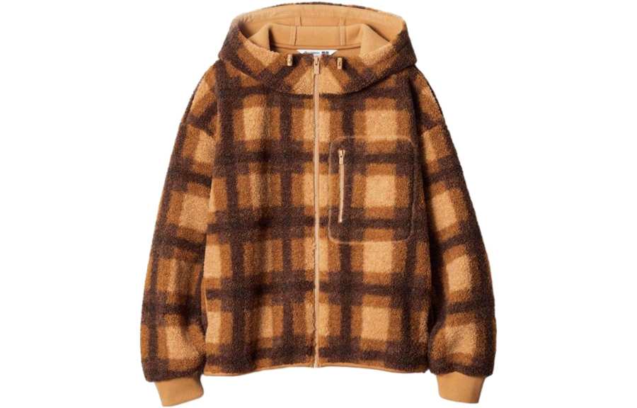UNIQLO X JW Anderson Uniqlo Jw Anderson Co Branded Series Velvet Jackets Women's Dark Beige Hooded Moderate
