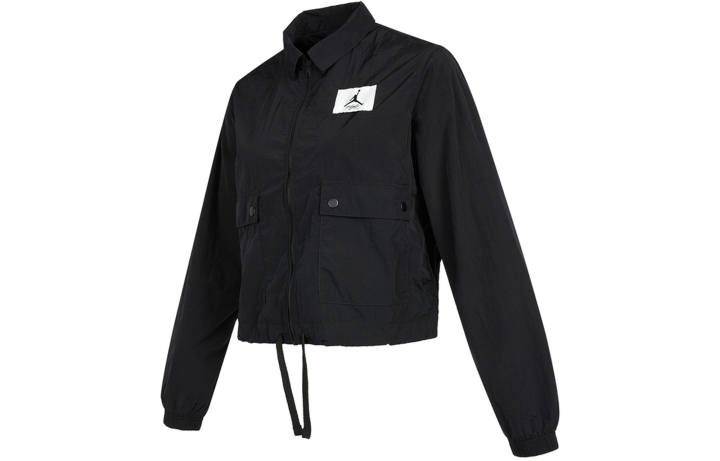 Jordan Jordan ESSENTIALS Cropped Coats Women's Black Lapel Moderate