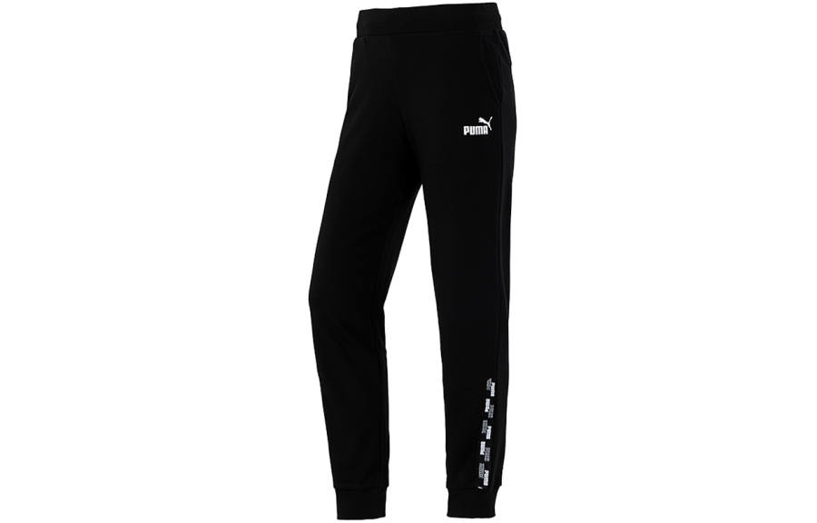 PUMA Knitted Sweatpants Women's Black Moderate Straight Fit Pants