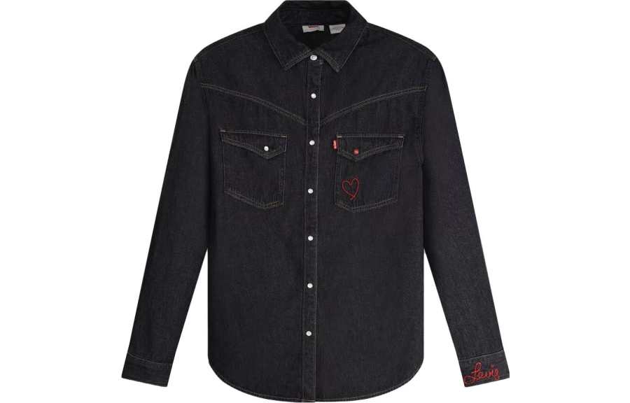 Levis Denim Jackets Women's Black Obsidian Lapel Moderate Straight Fit