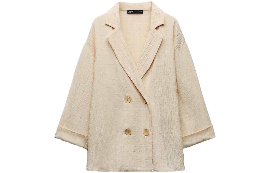 ZARA Business Suits Women's White Suit Collar Moderate Other