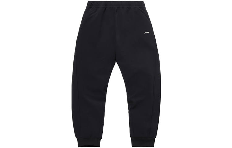 Li-Ning Li Ning Knitted Sweatpants Women's New Standard Black Thickened Cuffed Pants