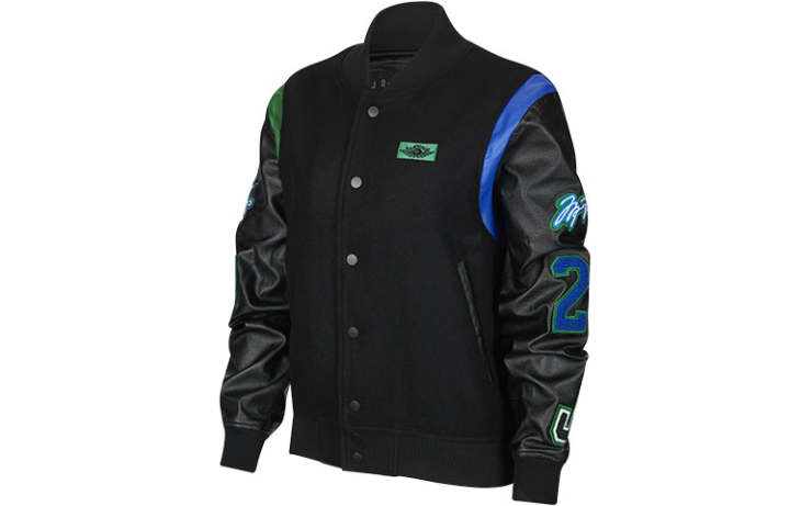 Jordan Jordan X Aleali May Varsity Jacket Asia Sizing Black Game Royal Pine Green