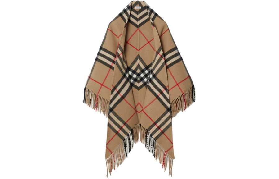 Burberry 【Previous Season】Vintage Check-pattern wool cape