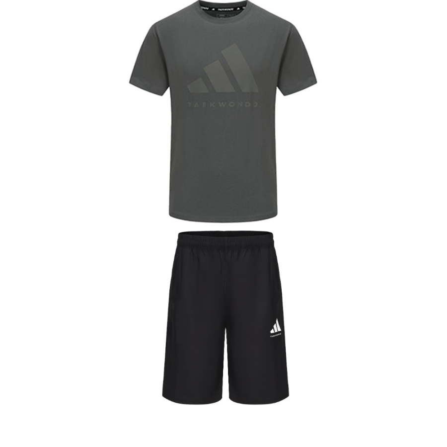 Adidas Adidas Taekwondo Casual Sportswear Unisex Set Gray+Black