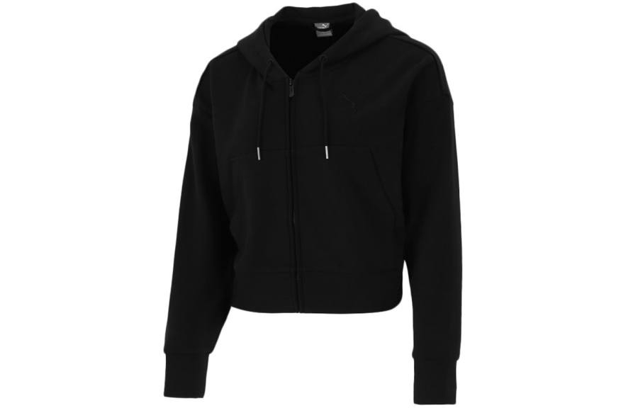 PUMA Cropped Coats Women's Black Hooded Moderate