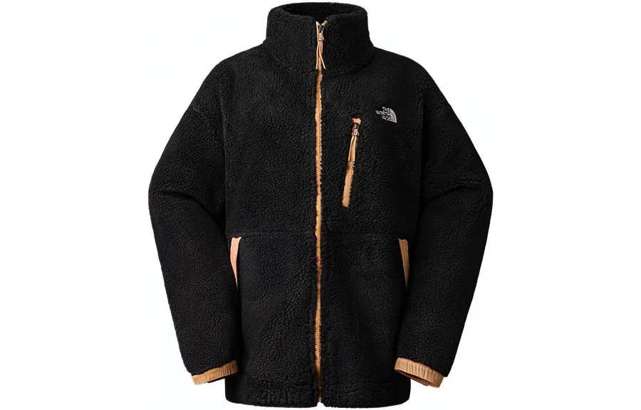 THE NORTH FACE Nuptse Velvet Jackets Women's Black Stand Collar Thickened