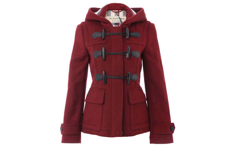 Burberry Cropped Coats Women's Red Hooded Moderate