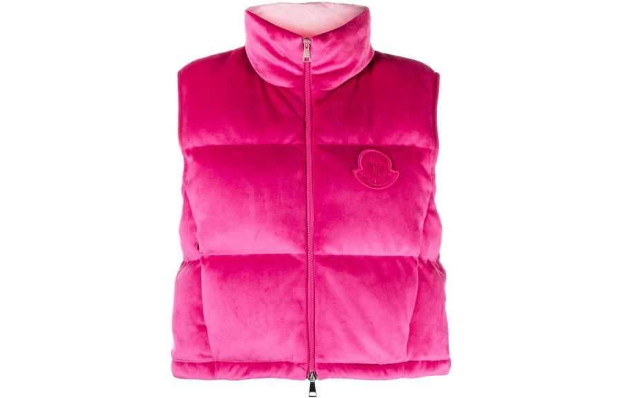 Moncler Vests Women's Pink Purple Stand Collar Moderate Other