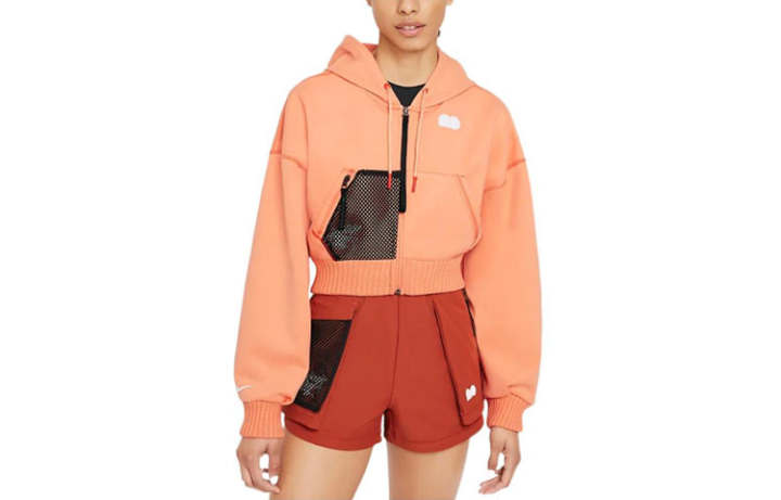 Nike Nike Cropped Coats Women's Orange Hooded Moderate