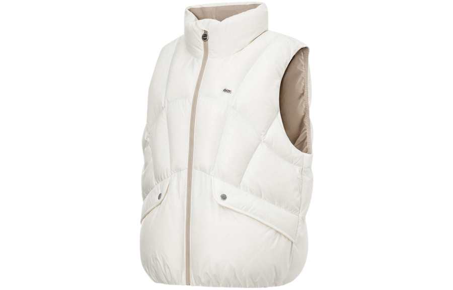 Li-Ning Li Ning Sports Life Collection Vests Women's Ecru Stand Collar Moderate Other