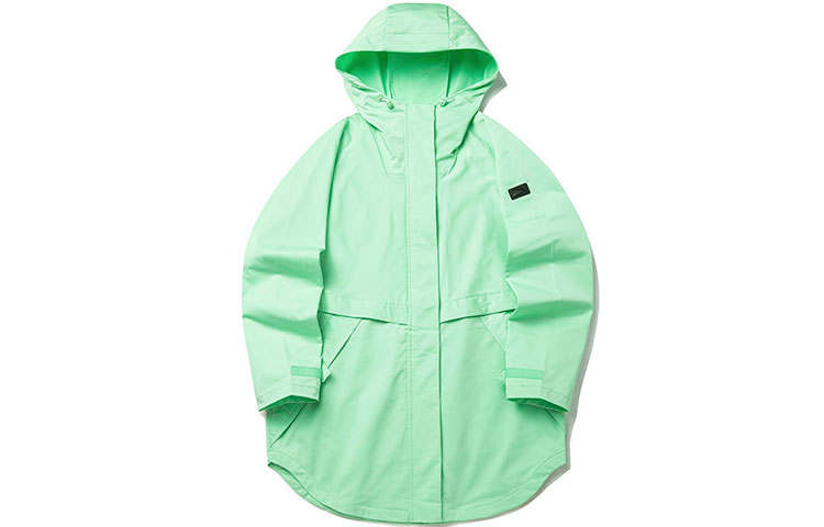 ANTA Variety Training Collection Trench Coats Women's Fatty Green Hooded Moderate Straight Fit