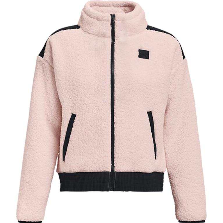 Under Armour Velvet Jackets Women's Pink Stand Collar Moderate