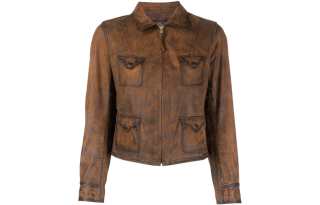 Double RL SS23 Leather Jacket Women's Brown