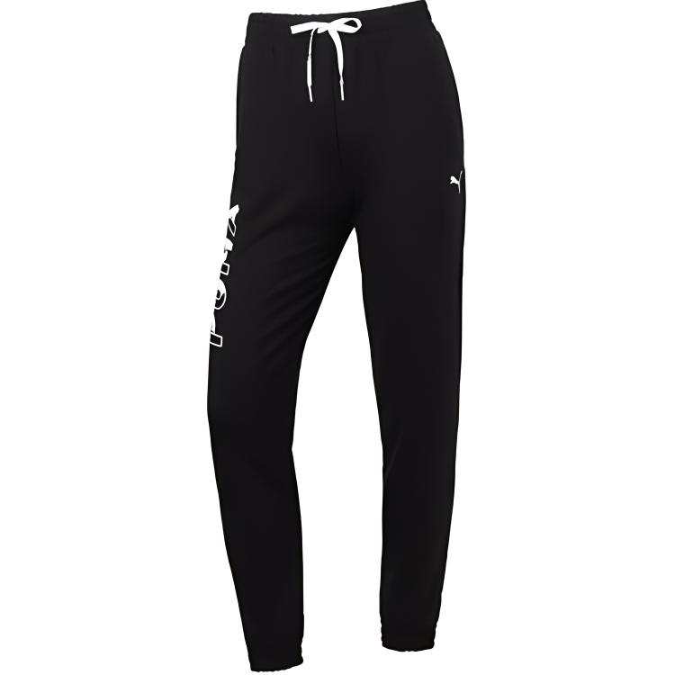 PUMA Knitted Sweatpants Women's Black Moderate Straight Fit Pants