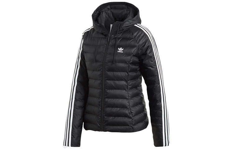 Adidas Originals three-stripe hooded puffer jacket