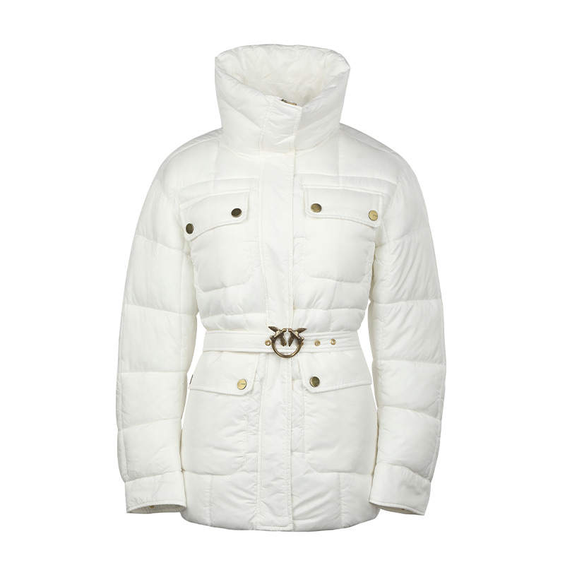 PINKO Puffer Jackets Women's White Stand Collar Moderate Other