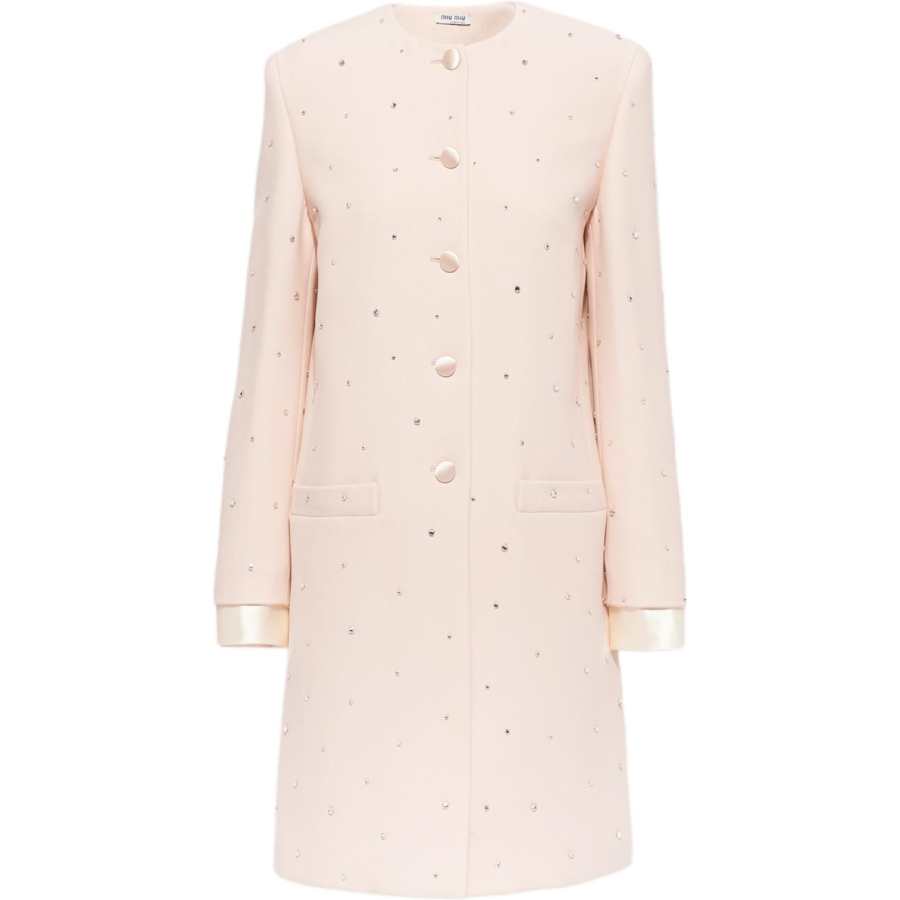 MIU MIU Coat Women's Egg White Stone Color