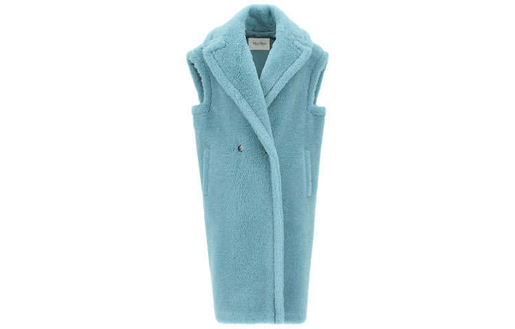 MaxMara Vests Women's Haze Blue Suit Collar Moderate Other