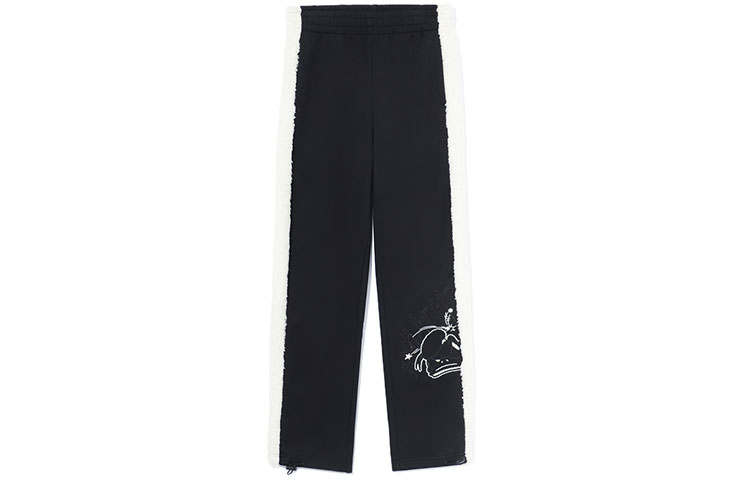Li-Ning Li Ning X Disney Sports Trendy Collection Knitted Sweatpants Women's Black Moderate Straight Fit Pants
