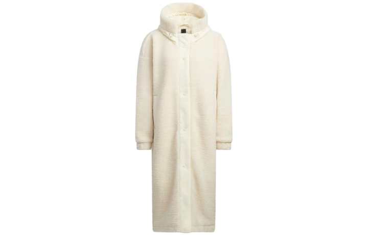 Adidas Adidas Coats Women's White Hooded Moderate Straight Fit